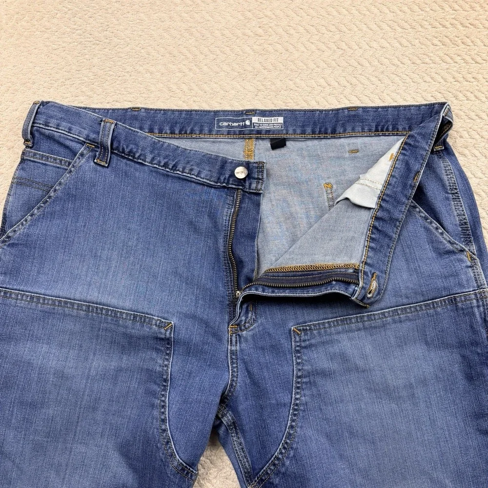 Carhartt Double Knee Rugged Flex Relaxed Fit Logger Jeans Denim  42x30 Workwear